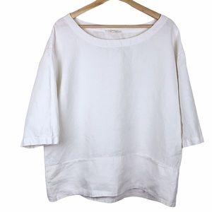 Eileen fisher  100% organic linen white top
